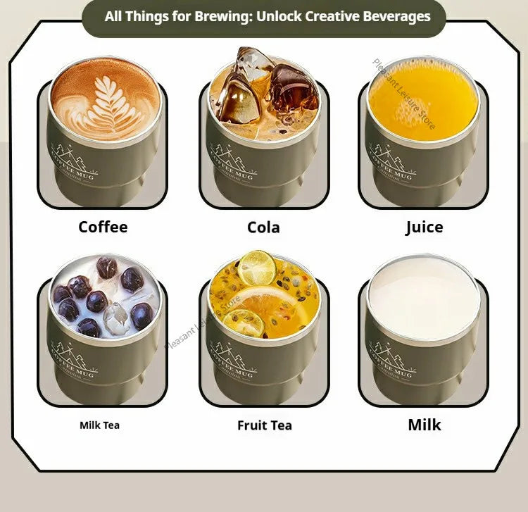 400ML Stainless Steel Thermal Cup Office Coffee Mug  Double Layer Insulated Water Cup Portable Keeps Cold and Heat Thermal Mug