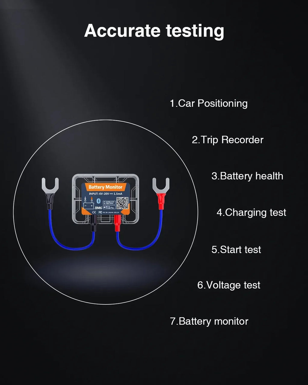 Wireless Bluetooth 4.0 12V Battery Monitory BM6 With Car Battery Health Check APP Monitoring Battery Tester For Android IOS Hot