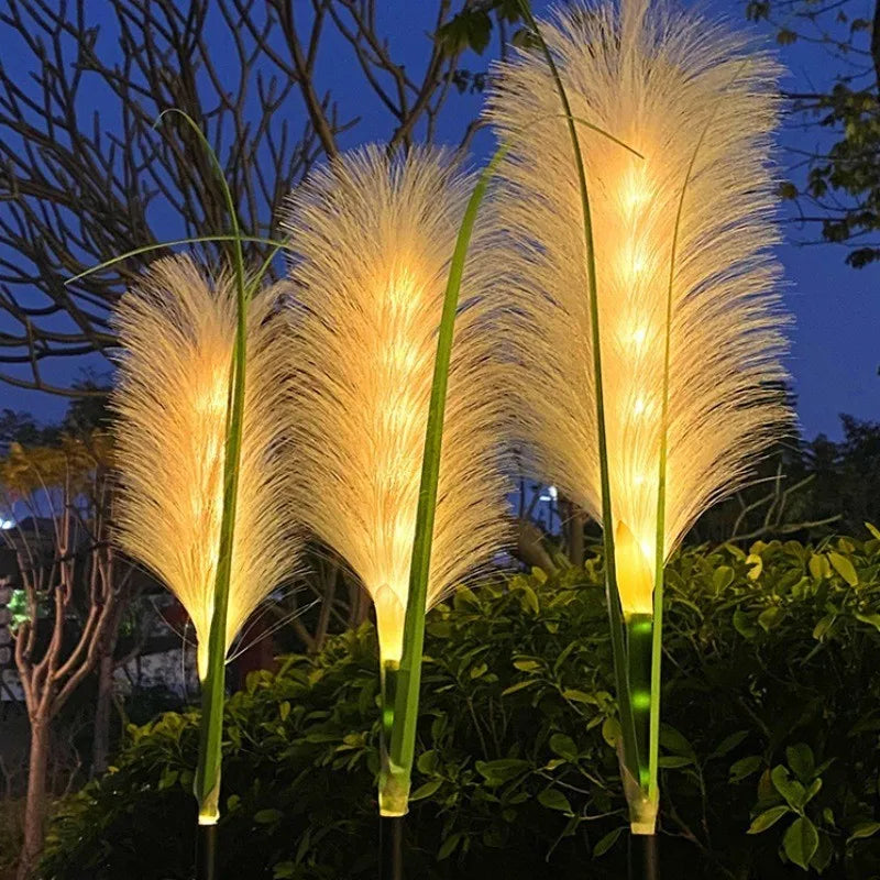 1-4 LED Solar Garden Lights Outdoor Waterproof Reed Light Solar Powered Lamp Christmas Yard Lawn Garden Decoration Path Lighting