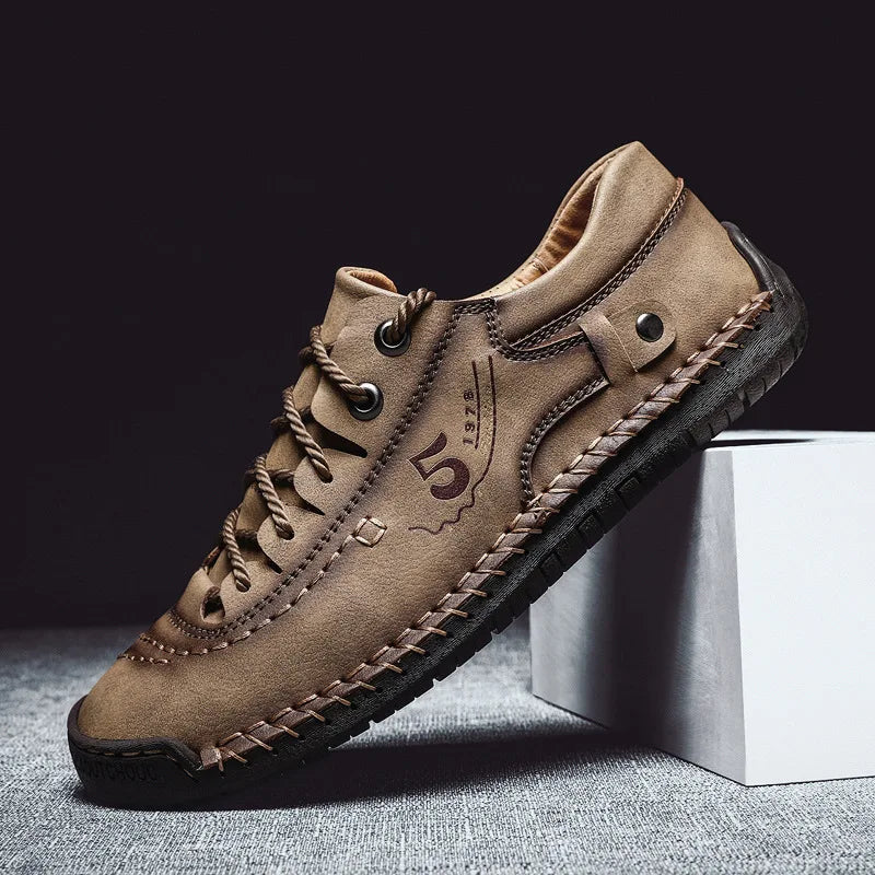 Shoes for Men Leather Casual Shoes Fashion Soft Homme Outdoor Comfortable High Quality Classic Ankle Non-slip Flats