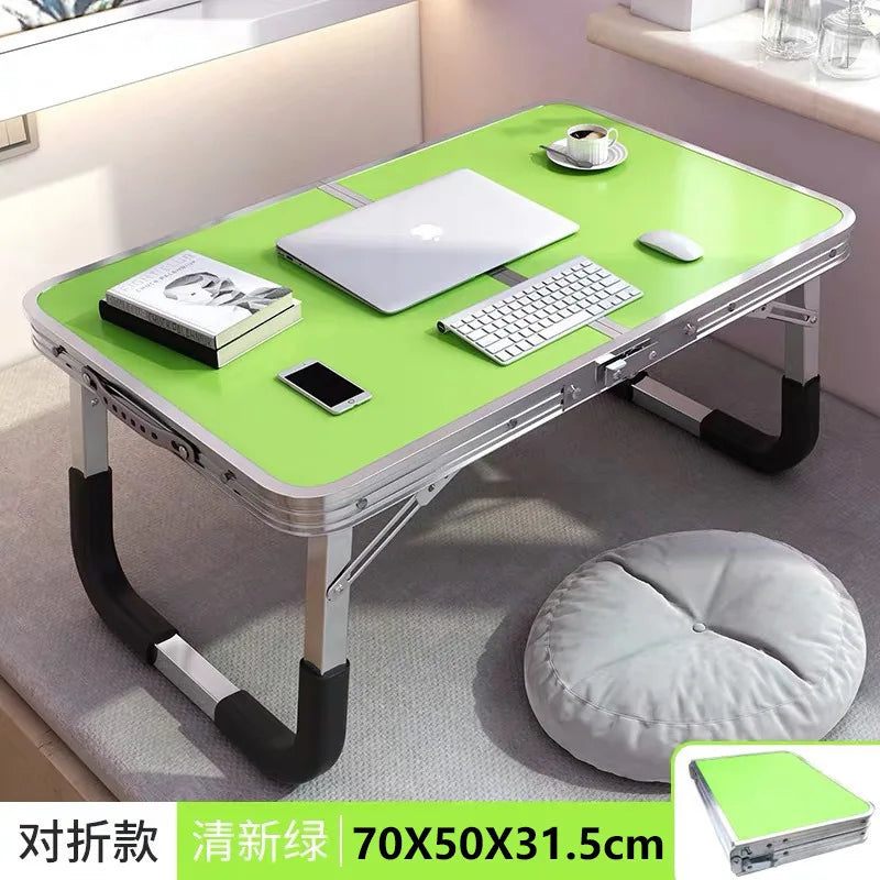 Aluminum Alloy Foldable Computer Table Wooden Lazy Dormitory Learning Folding Bed Outdoor Folding Table
