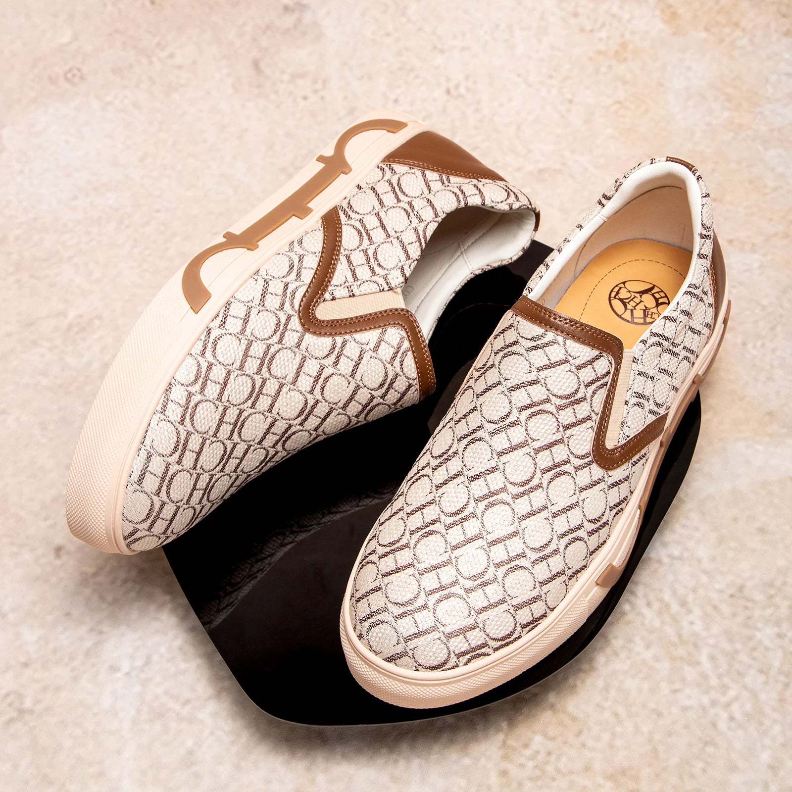 Men's Casual Shoes 2026 New Beige Bone Correction Walking Shoes Vulcanized Shoes