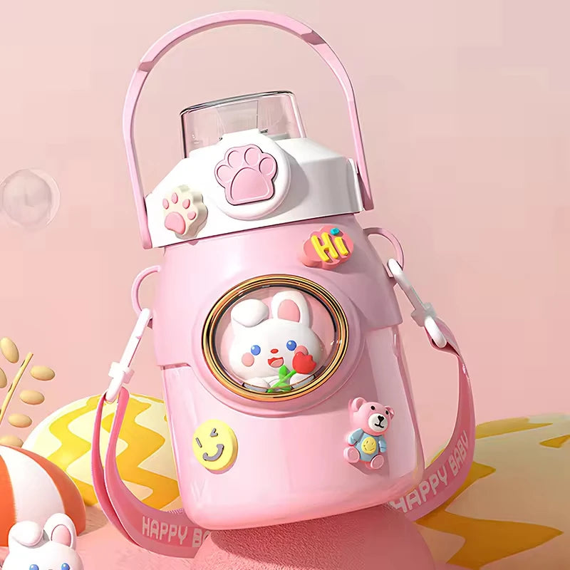 Cute Kawaii Thermal Mug 650ML 316 Stainless Steel Thermos for Tea Kid Children Drinks Stainless Steel Water Bottle