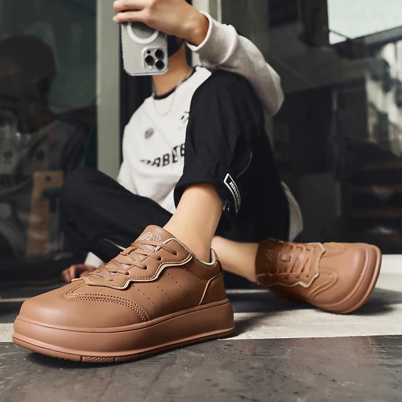 Outdoor Barefoot Shoes for Men Minimalist Comfortable Zero Soles Wide Toe Walking Shoes Platform Casual Sneakers Board Footwear