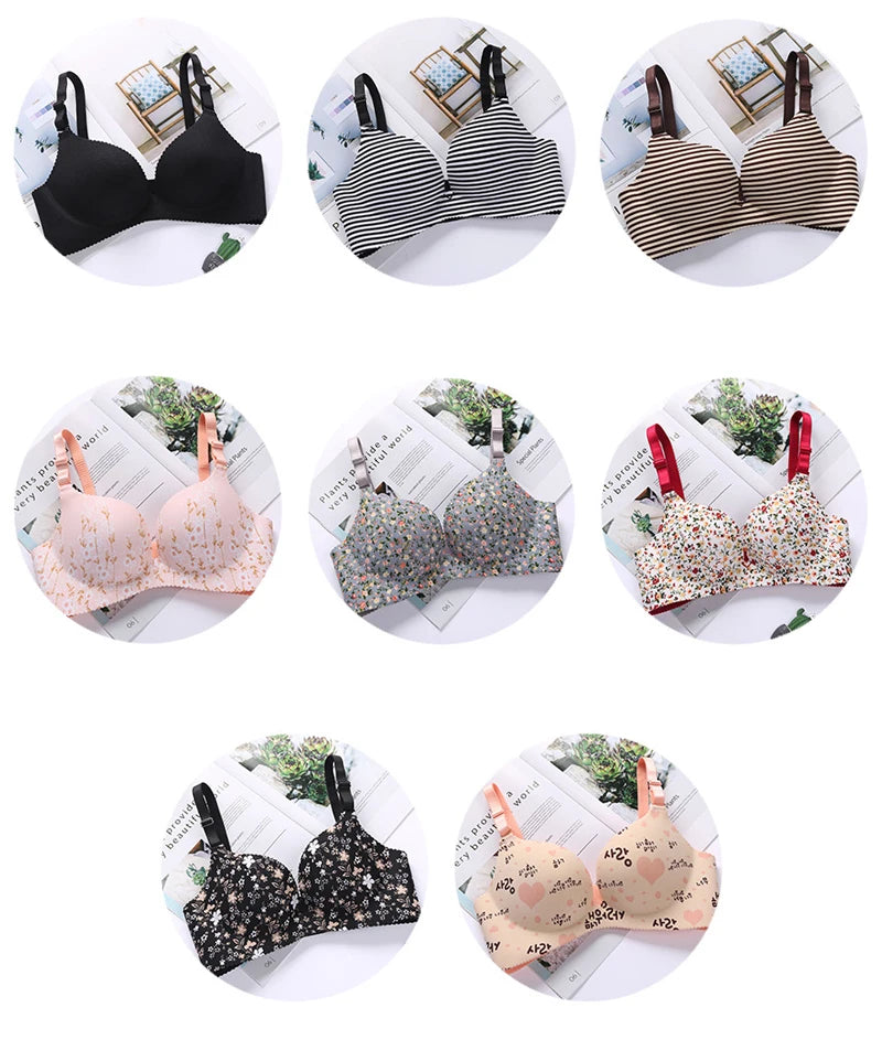 Seamless Bra Set For Women Underwear Push Up Lingerie Set Wire Free Bra & Panties Set 3/4 Cup Adjustable Brassiere & Briefs Set