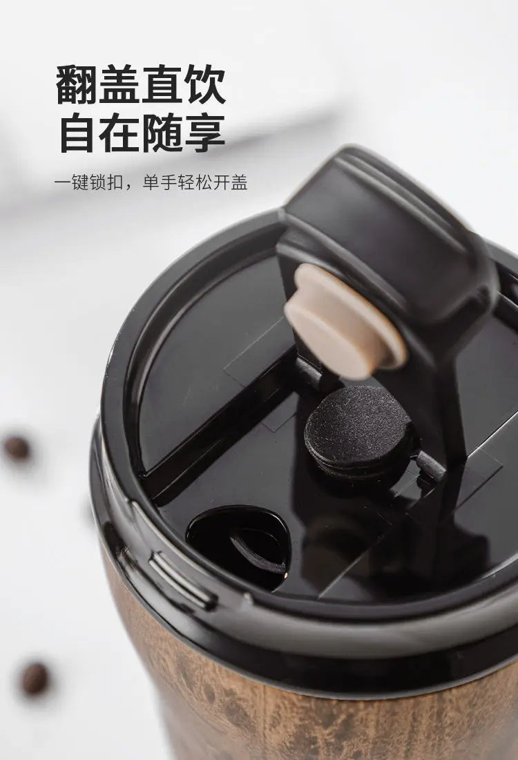 Coffee cup ceramic interior thermos cup Retro high appearance level portable stainless steel water cup