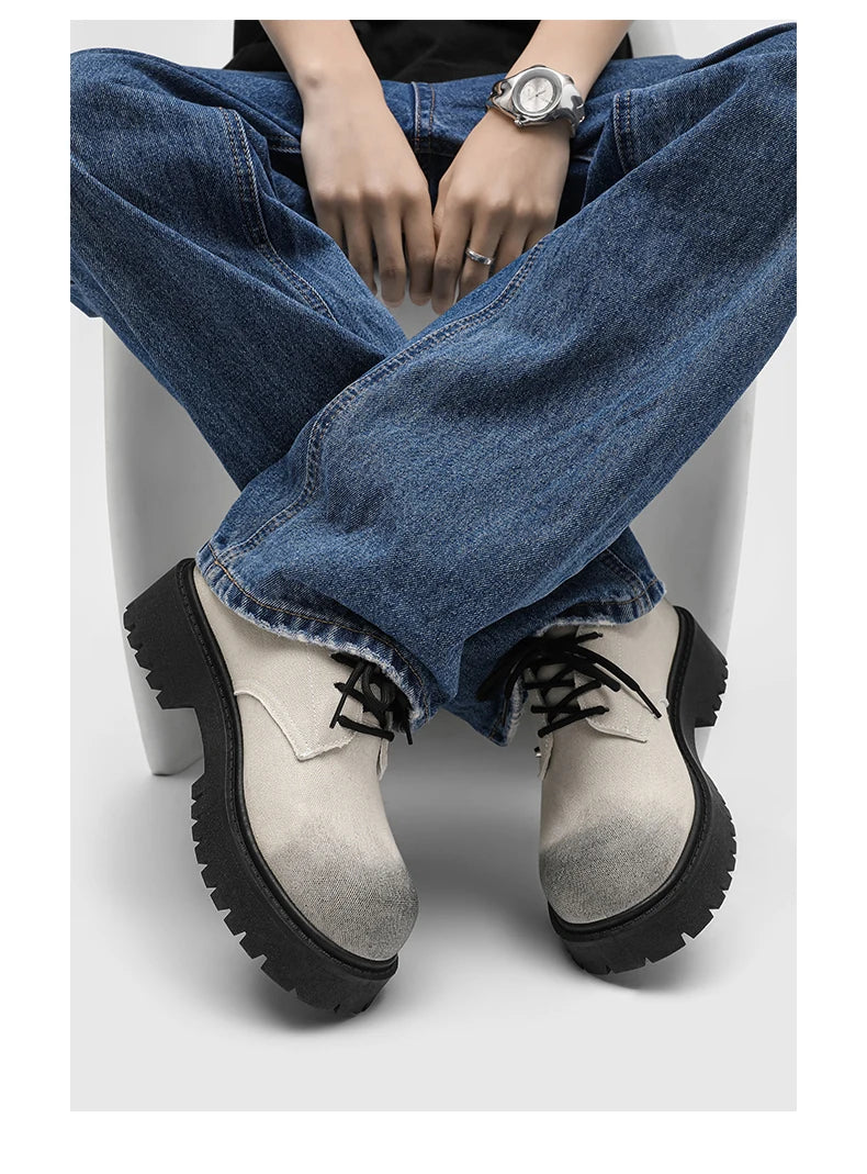 Men's shoes four seasons versatile casual non-slip wear-resistant comfort outdoor shoes youth fashion thick sole workwear shoes