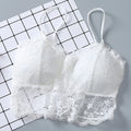 Summer Women Lace Sexy Top Sun Sleeveless Tops padded Bralette Bra Bustier Zipper Back Club Crop Tank lingerie женское белье