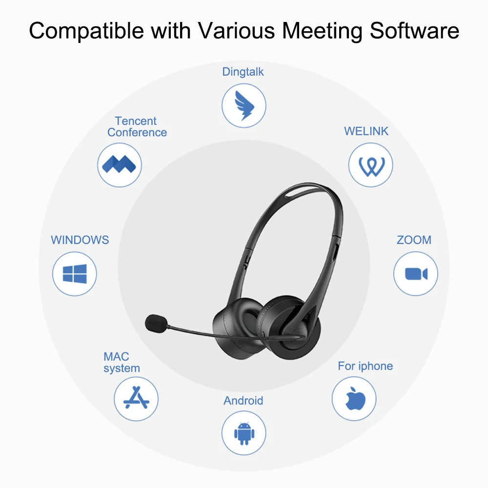 Bluetooth 5.3 Truck Driver Headset Wireless With Noise-cancelling Microphone Wireless Headphones For Mobile And PC Stereo