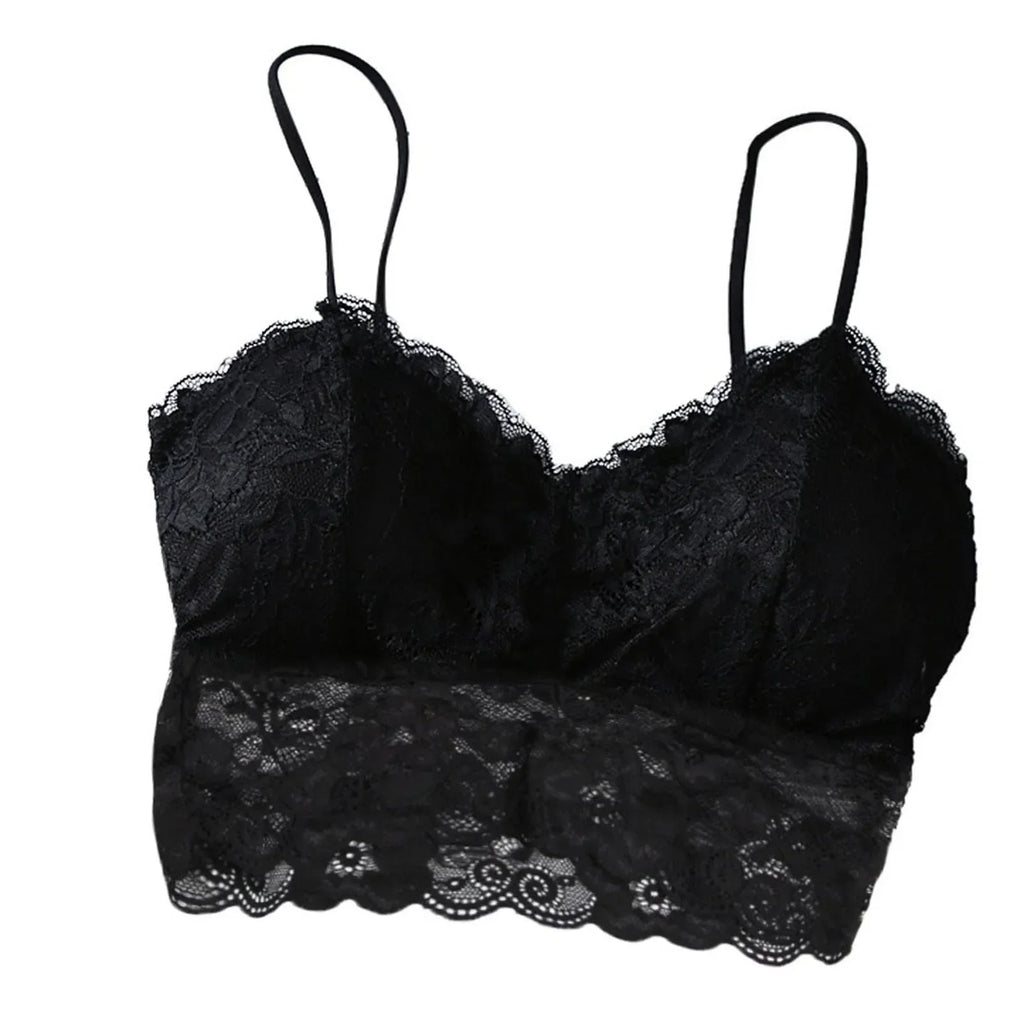 Summer Women Lace Sexy Top Sun Sleeveless Tops padded Bralette Bra Bustier Zipper Back Club Crop Tank lingerie женское белье