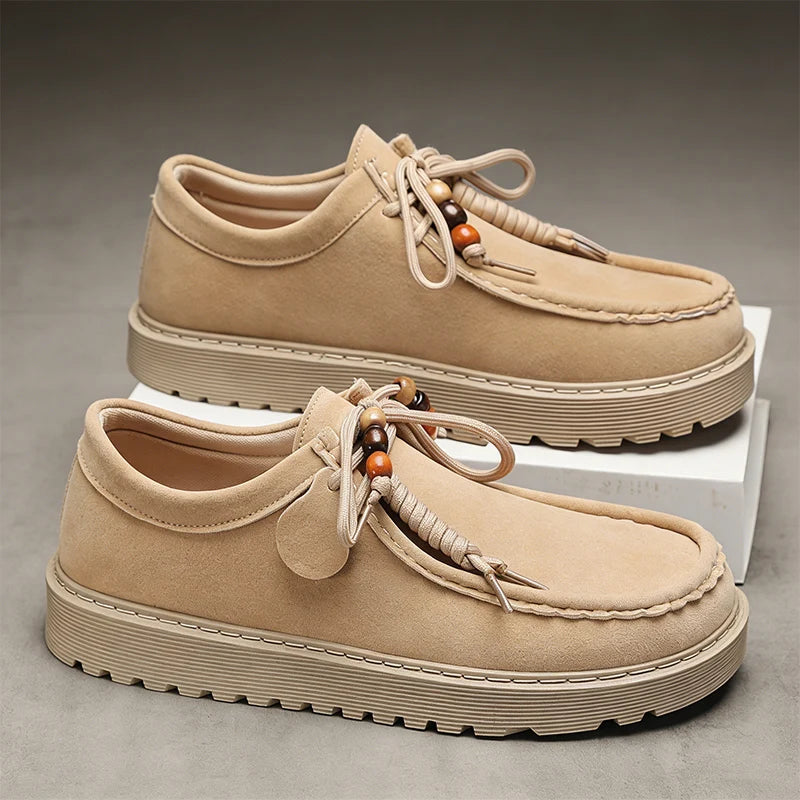 Men's Loafers and Slip-on Suede Leather Shoes Man Fashion 2026 Walking Sneakers Lightweight Driving Shoes Zapatillas De Hombre