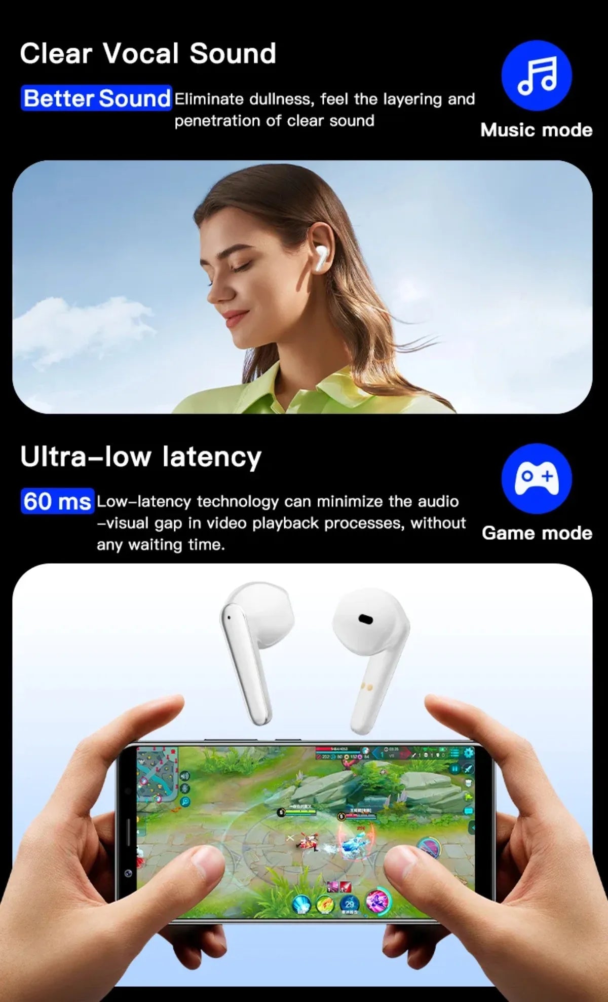 Wireless Bluetooth Translation Headphones with Touch Screen ANC ENC Noise Cancellation 164 Languages Translator Lifetime Free