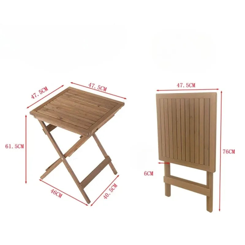 Solid Wood Folding Tea Table Minimalist Design for Home Or Outdoor Use with Smooth Rounded Corners And Premium Hardware