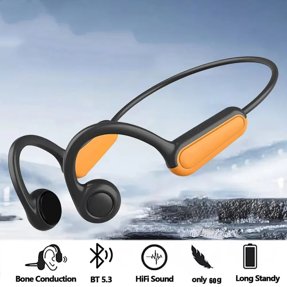 Bluetooth 5.3 Bone Conduction Earphones Sports Wireless Headphones Ear Hook Waterproof Headset For Driving Running New Design