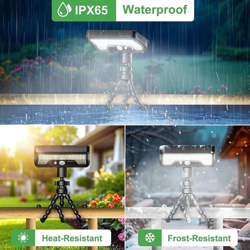Solar Pathway Lights 92 LEDs Motion Sensor Garden Light Type-C Rechargeable Adjustable Angle for Walkway Driveway Sidewalk Patio