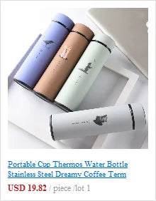 Portable Double Layer Thermal Mug Food Thermos For Tea With Heating Display Cup Stainless Steel Water Bottle Cups Of Hot
