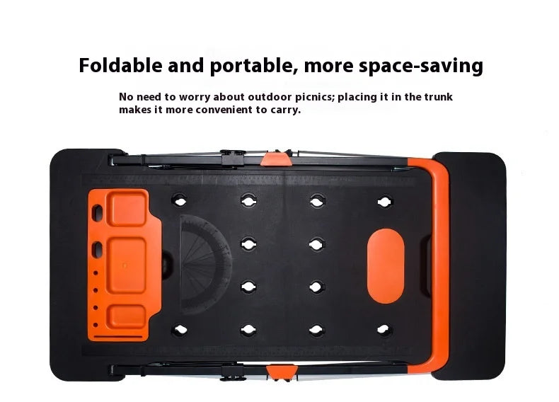 Multifunctional Folding Work Table Portable Trolley Folding Cart With Wheels Workshop Tool Outing Handcart Multifunctional Fold