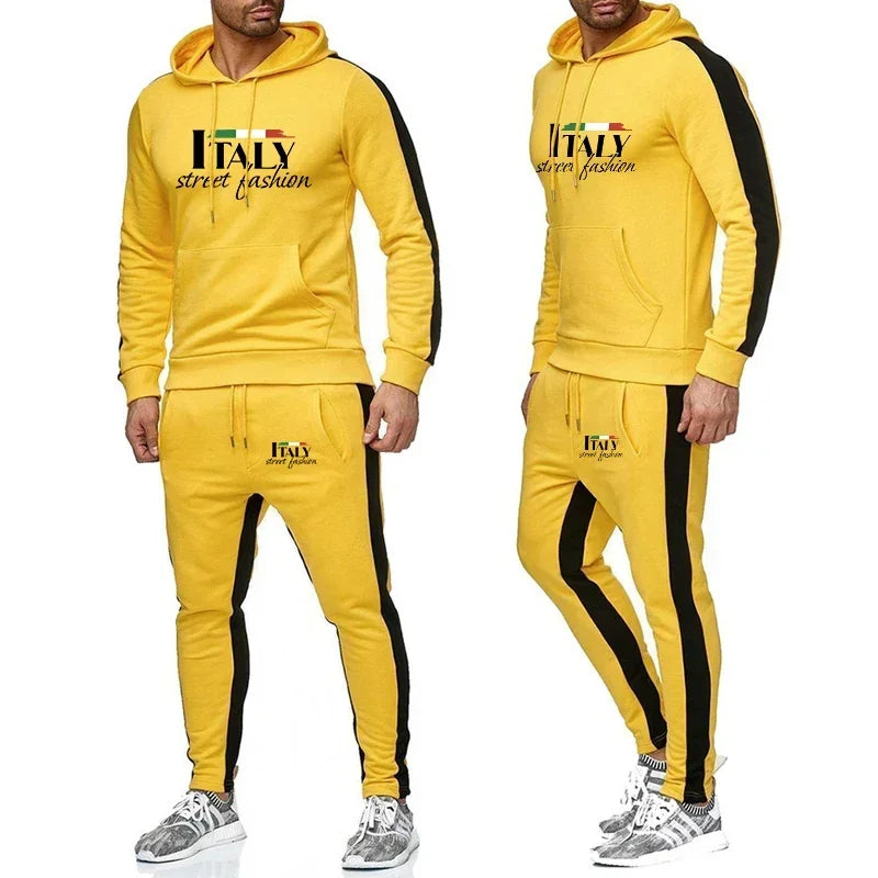 Jogging Men Two Piece Hot Sale High Quality Men's Tracksuit Outdoors Sports Set Men Hoodie Fashion Comfortable Casual Simplicity