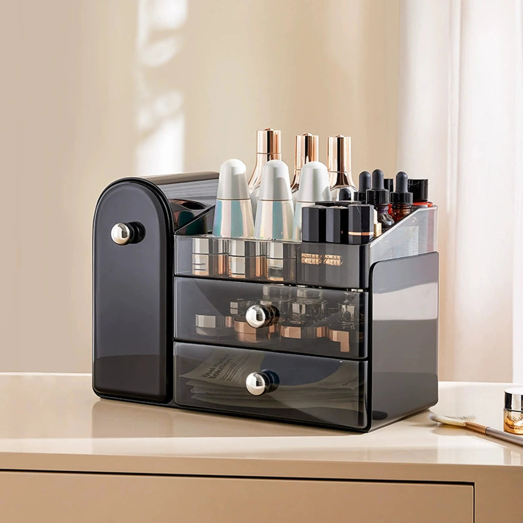 Multifunctional Cosmetics Storage Box, Dressing Table Lipstick and Eyebrow Pencil Organizer, Large-Capacity Skin Care Product, Makeup Brush, Facial Mask Storage, Cosmetics Storage Box