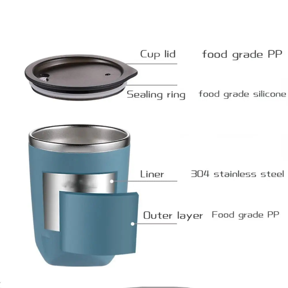 Drinkware 300ML Thermal Coffee Mug with Lid 304 Stainless Steel Vacuum Flask Leak-Proof Double Layer Insulated Tumbler Gift