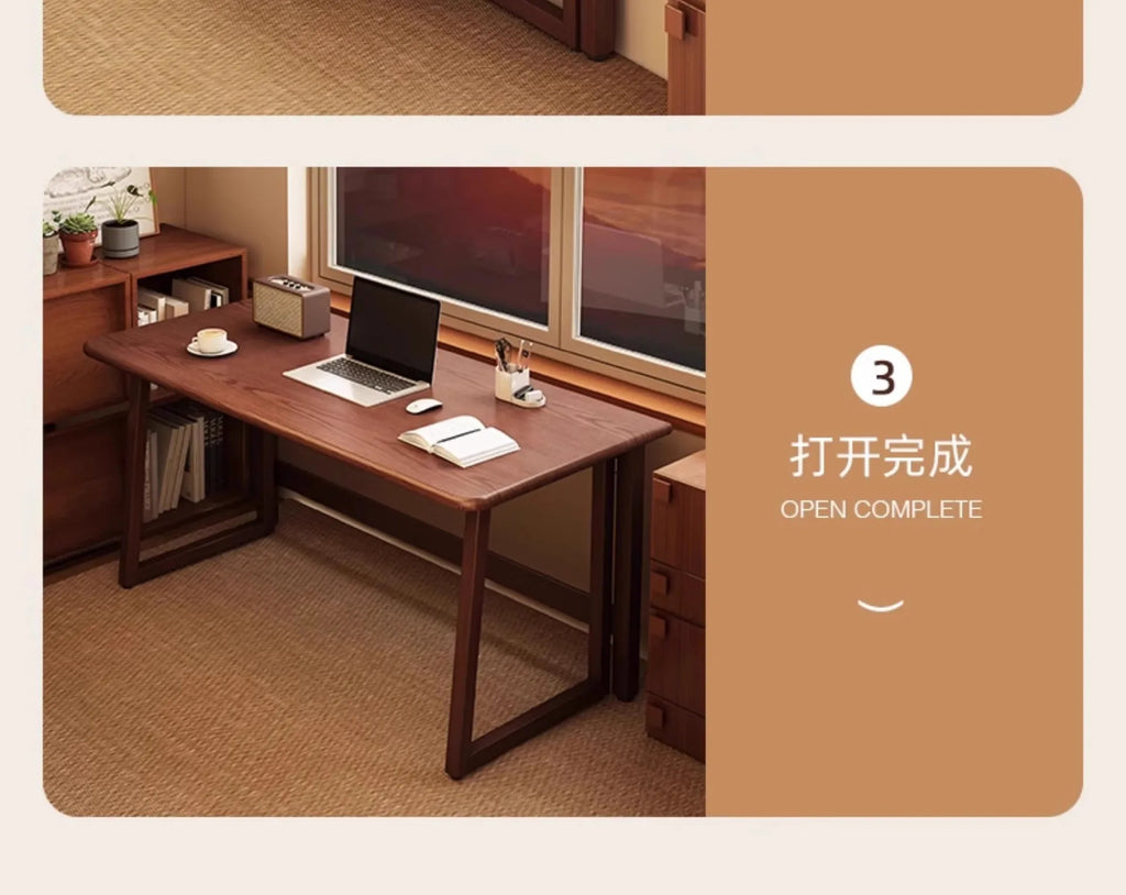 Small apartment folding desk integrated against the wall rectangular table rental room folding computer desk