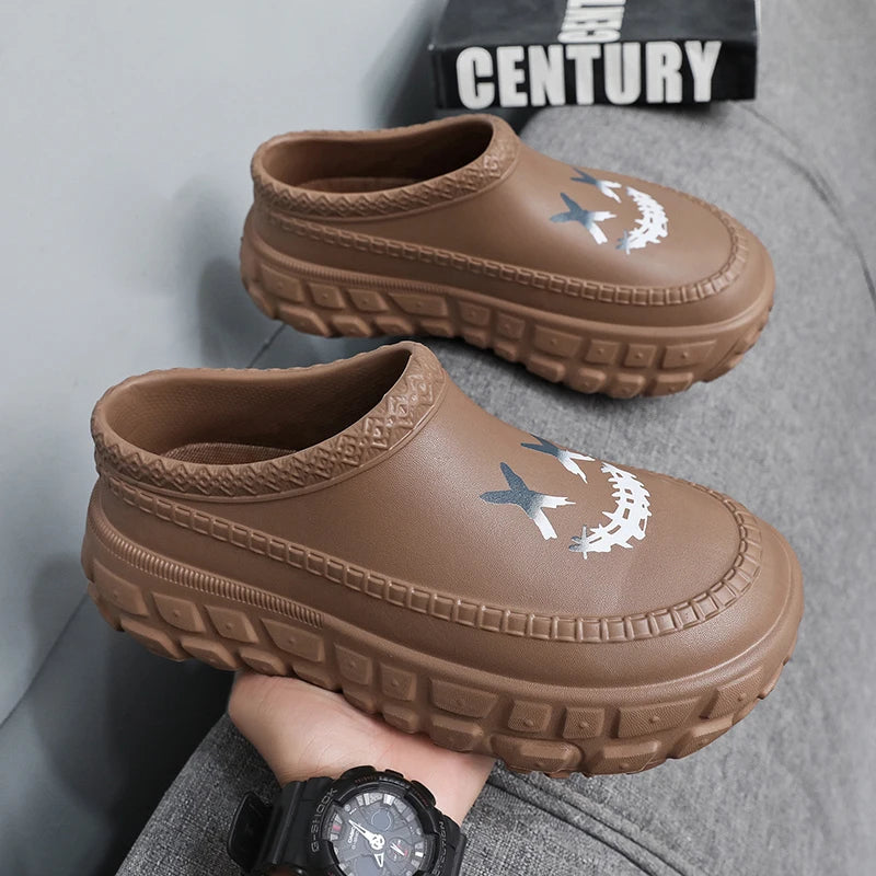 Men's and Women's Couple's Shoes, Thick-Soled, Non-Slip, Oil-Resistant, Wear-Resistant, Work Chef Safety Shoes, Lazy Casual Shoes, Sandals
