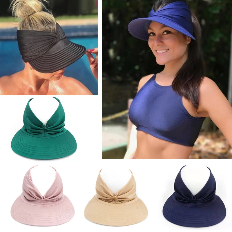 summer hats for women Anti-UV Wide Brim Visor Caps Summer Travel Cap Fashion Beach Sun hat Sun Protection