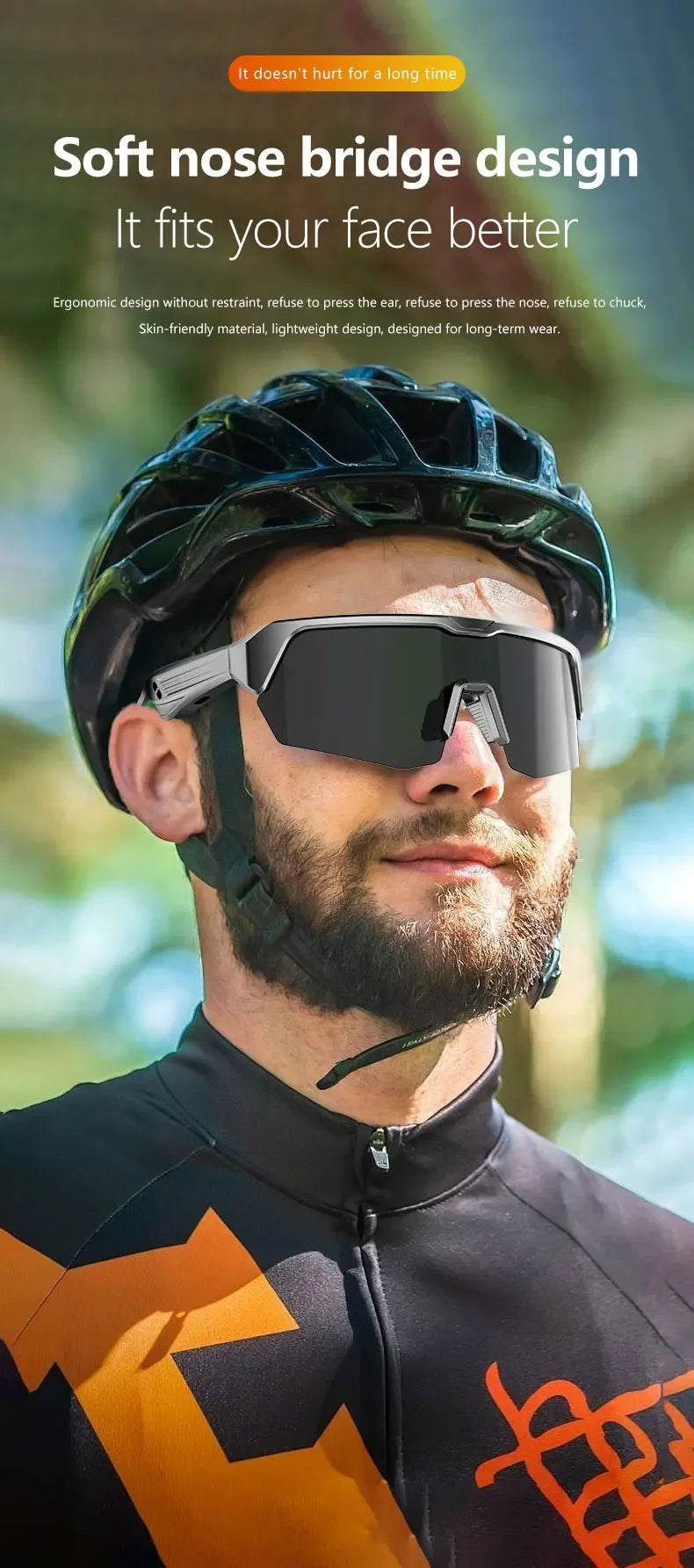 Cycling Bluetooth Smart Glasses Technology Audio Call Remote Headset Sunglasses Sports Driving Music Earbuds Headphones