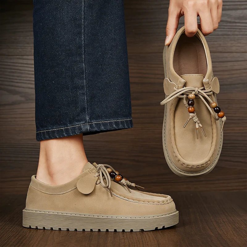 Men's Loafers and Slip-on Suede Leather Shoes Man Fashion 2026 Walking Sneakers Lightweight Driving Shoes Zapatillas De Hombre