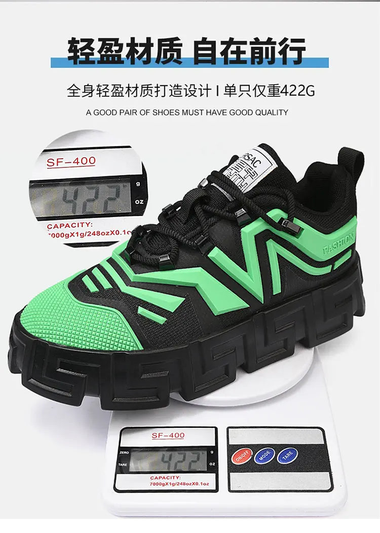 Men's Casual Sports Shoes, Fashionable Thick Soled Skateboarding Shoes, Trendy and Comfortable Men's Shoes Suitable for Outdoor