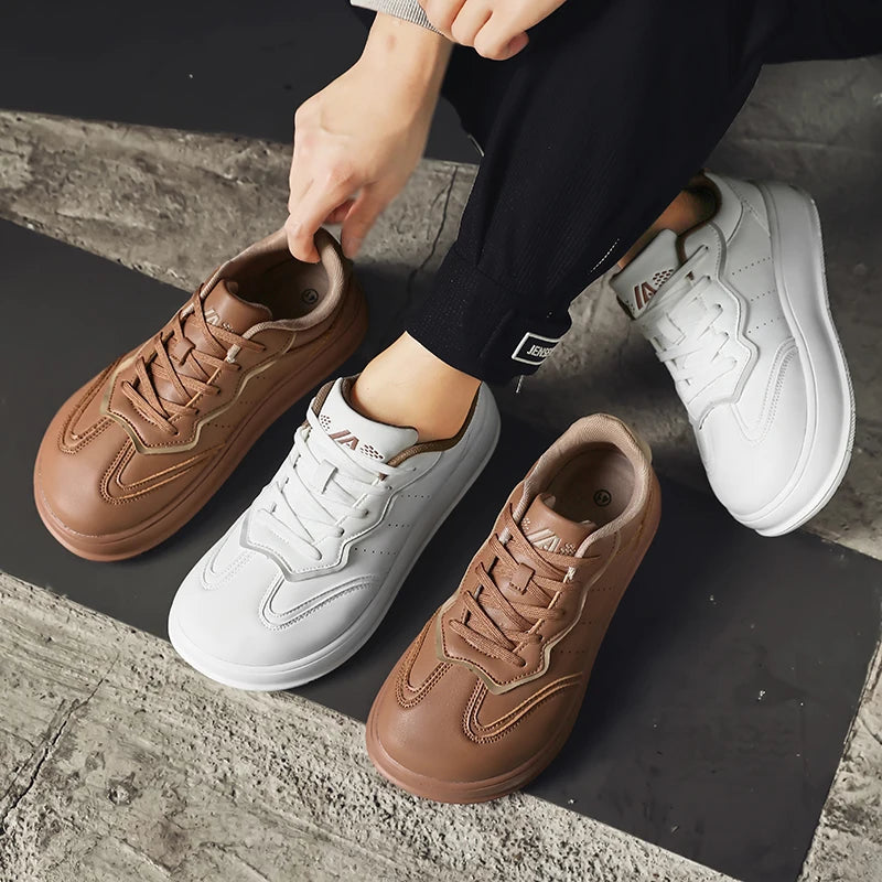 Outdoor Barefoot Shoes for Men Minimalist Comfortable Zero Soles Wide Toe Walking Shoes Platform Casual Sneakers Board Footwear