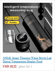 Portable Double Layer Thermal Mug Food Thermos For Tea With Heating Display Cup Stainless Steel Water Bottle Cups Of Hot