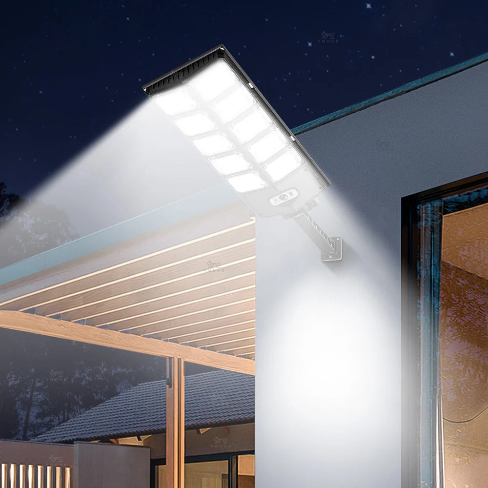 Solar Lights Outdoor Waterproof LED Solar Lamp Motion Sensor Light Remote Control Garden Accessories Outdoor Street Yard Garage