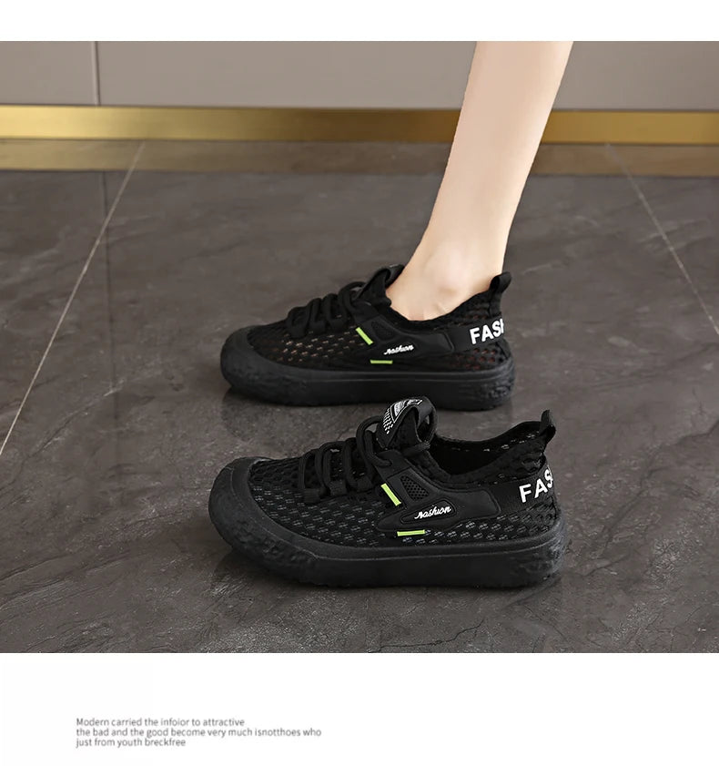 Shoes Woman 2025 Outdoor Casual Sports Shoes Hollow Breathable Comfortable Thick Sole Lightweight Mesh Shoes Women's Sneaker