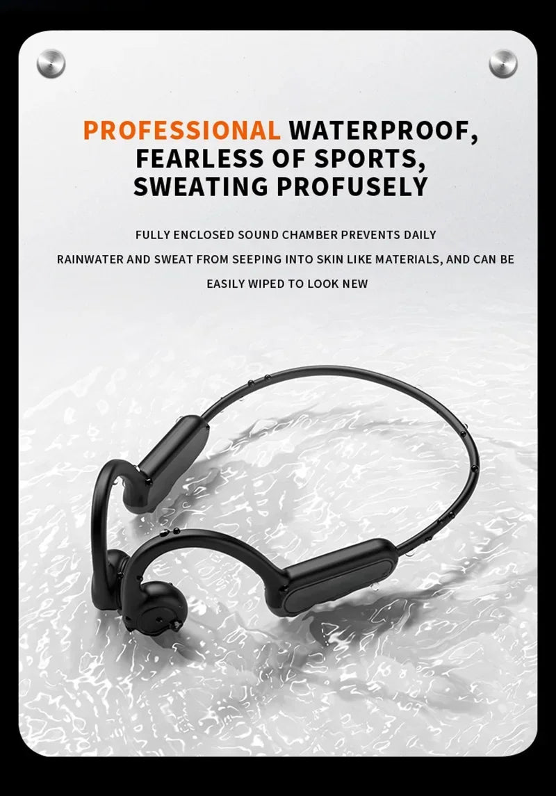 Bluetooth 5.3 Bone Conduction Earphones Sports Wireless Headphones Ear Hook Waterproof Headset For Driving Running New Design