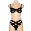 Women's Sexy Bra Set Erotic Underwear String Transparent Bandage Hollow Bra Women's Party Set Exotic Style Bra Set