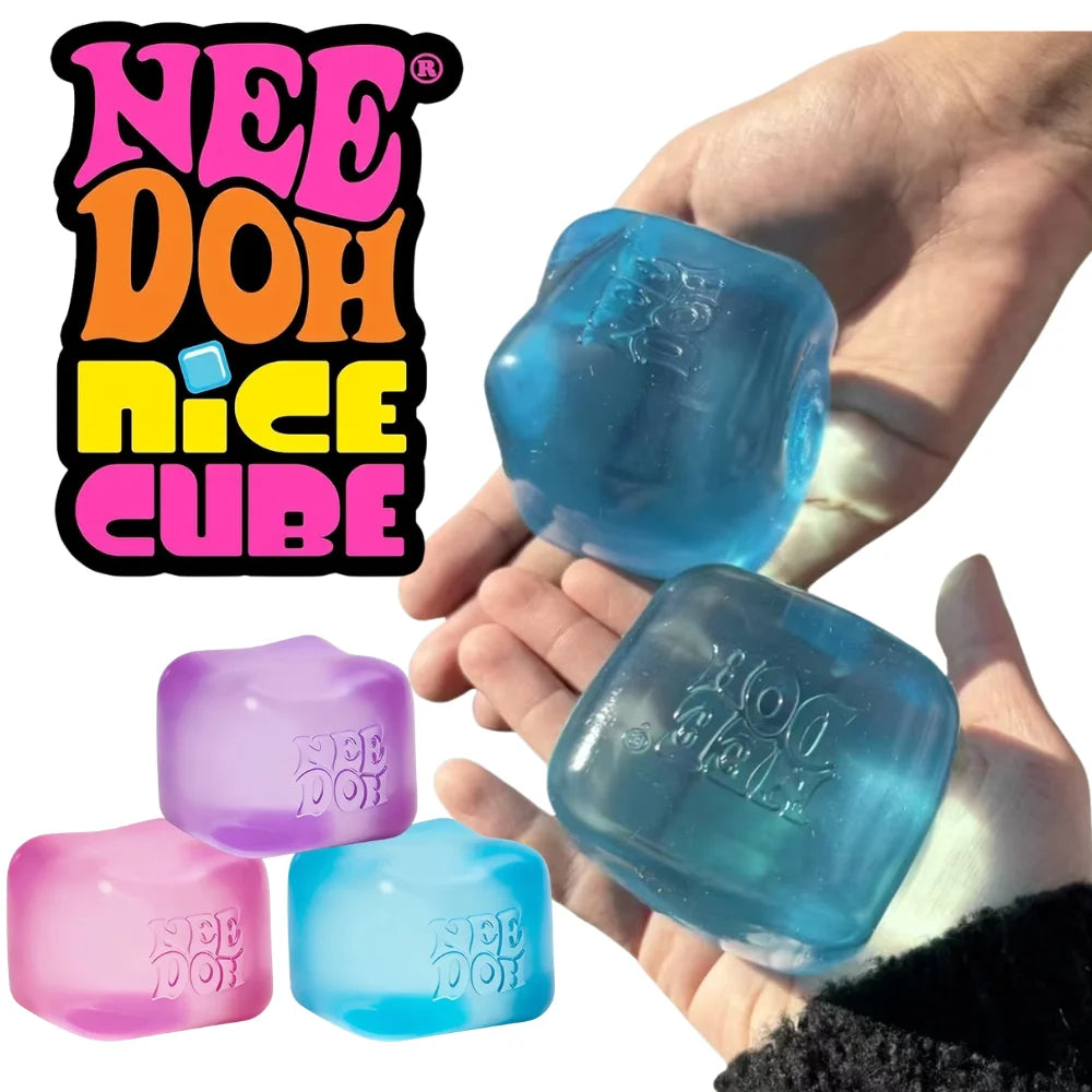Needoh Nice Cube Squishy Fidget Toy Sensory Stress Relief Anxiety Relief Focus Decompress Relax Squeeze Desk Toy for Adults Kids
