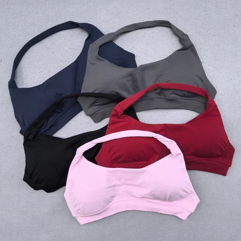 Gym Set 2pcs Women Backless Yoga Bra Top Workout Scrunch Pants Sports Suit Fitness Clothes Seamless Outfits Yoga Leggings
