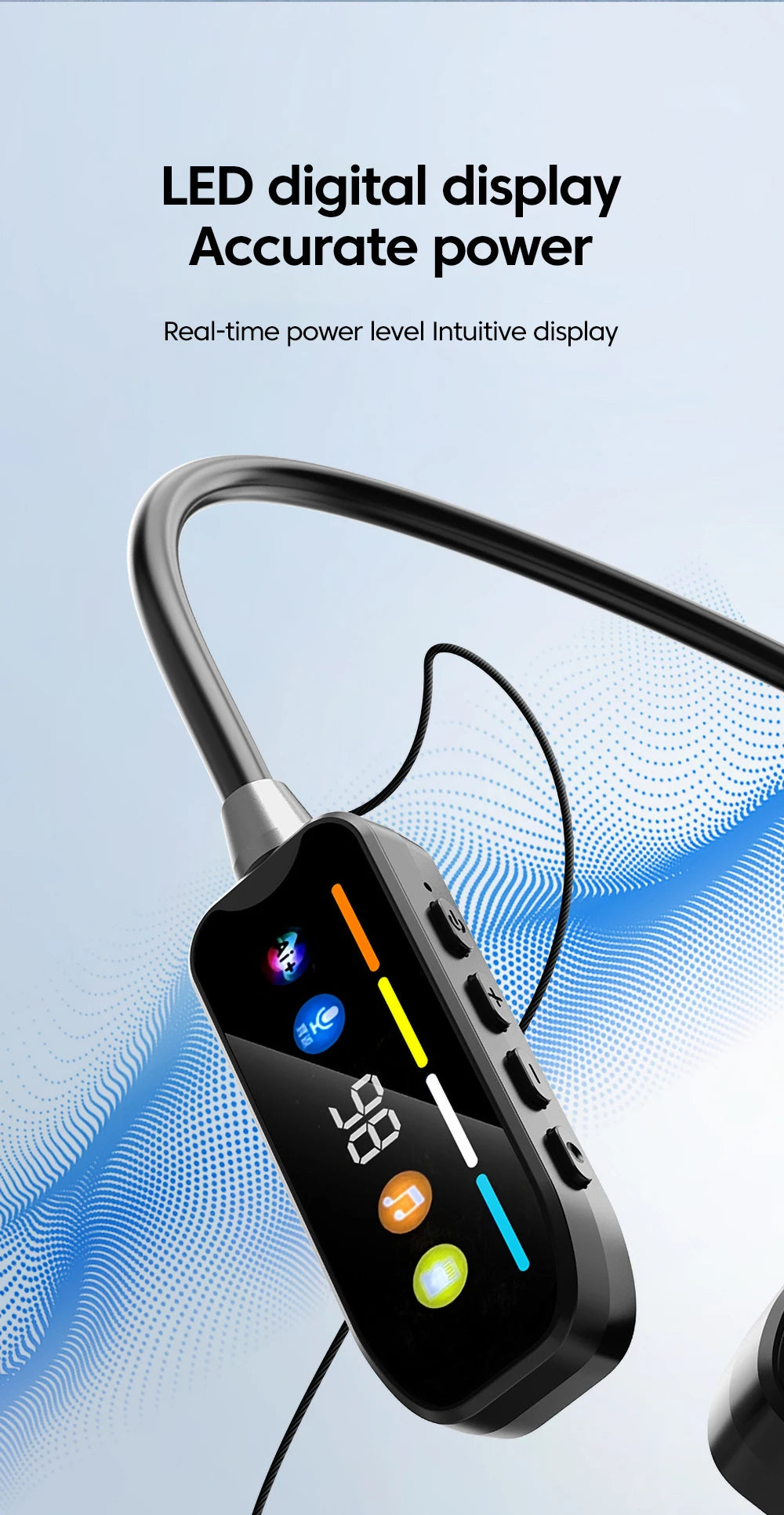 Bluetooth 5.4 Wireless Earphones Neck Mounted Headphones Gaming LED Display Hifi Stereo Sports Headset Halter Magnetic Earbud