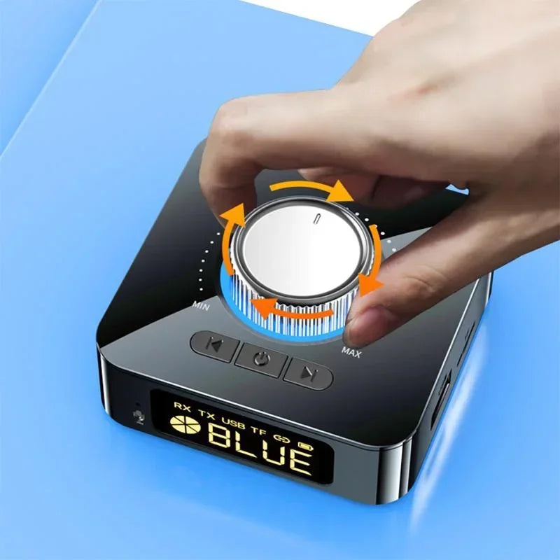 Bluetooth 5.0 Wireless Audio Adapter Digital Display 2in1 Receiver Transmitter AUX Converter Portable Audio Streaming Device
