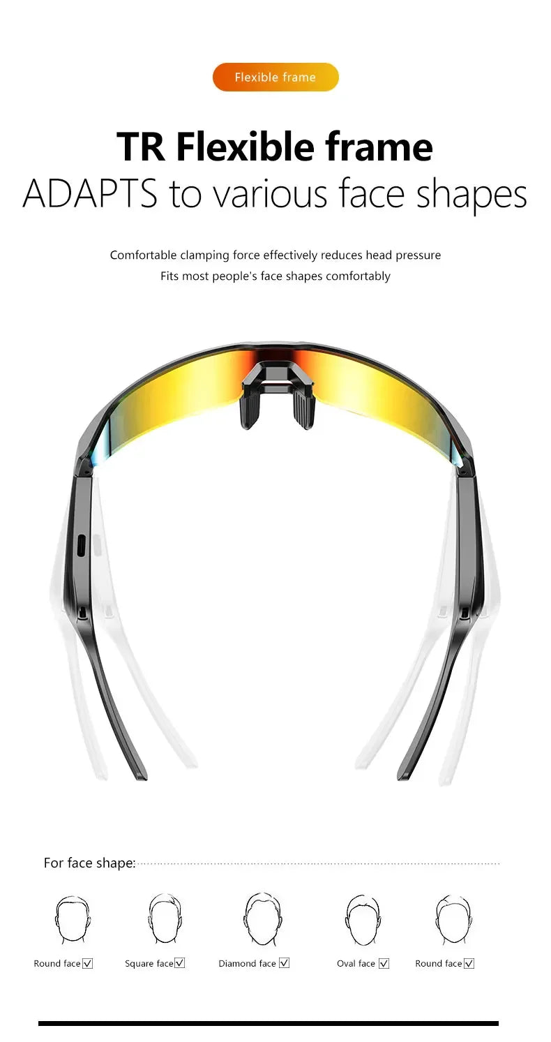 Cycling Bluetooth Smart Glasses Technology Audio Call Remote Headset Sunglasses Sports Driving Music Earbuds Headphones