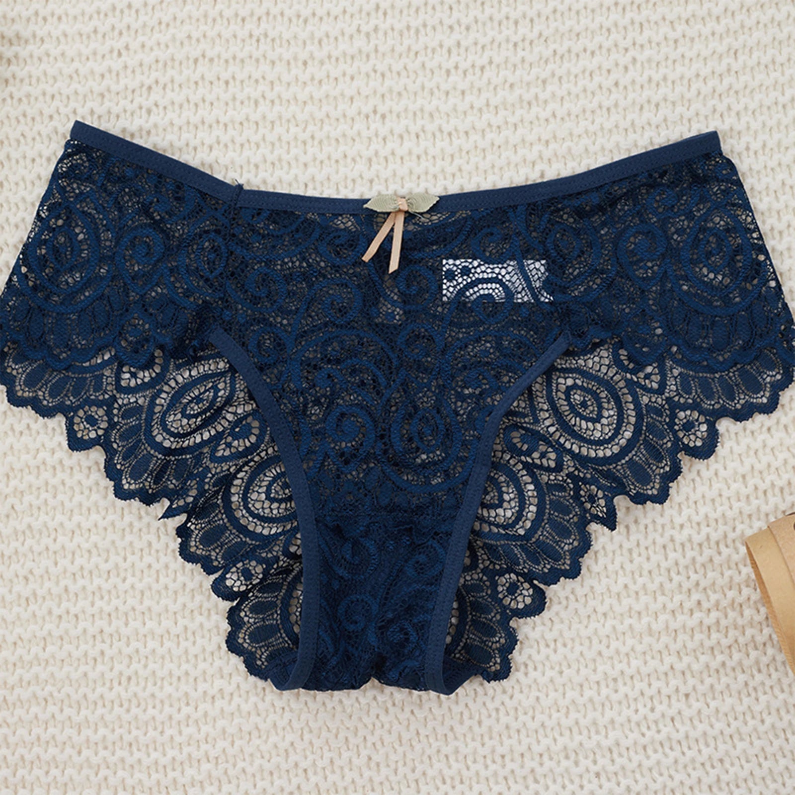 Lingerie Sexy Underwear Lace Panties Female Water Drop Sexy Mid-waist Underwear Exquisite Crotchless Shorts Solid Lingerie