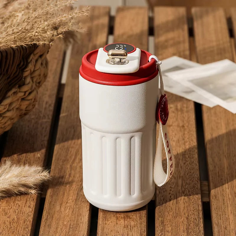 450ML Thermos Water Bottle Smart Display Temperature Stainless Steel Vacuum Coffee Cup Keep Cold and Heat Travel Thermal Mug