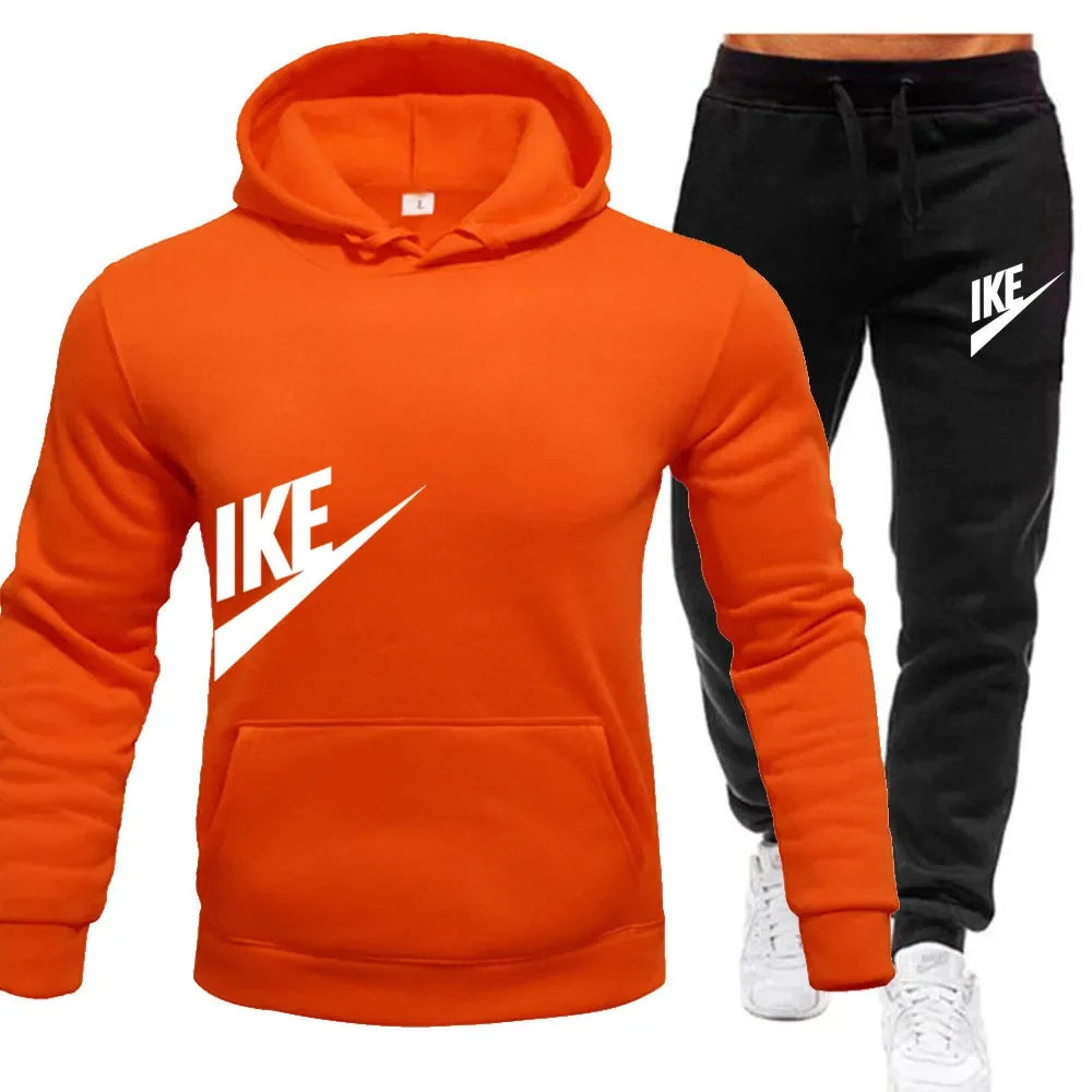 New autumn and winter jogging men's and women's sportswear set, a fashionable street hooded sweatshirt and pants 2-piece set