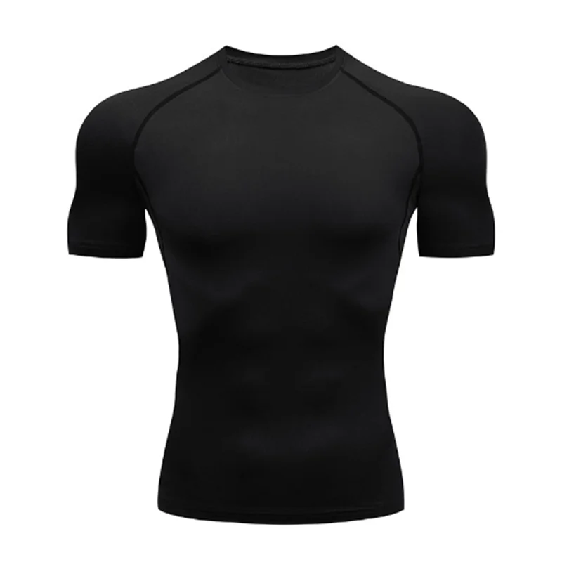 Summer Short Sleeve Men Compression Tee Shirt Bat Print Sport Quick Dry Gym Tshirt Fitness Workout Undershirt Elasticity Top Tee