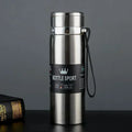 Thermos Bottle 1L Thermal Water Bottle Stainless Steel Insulated Cup Gradient Color Lid Strap Travel Outdoor Sports Wholesale