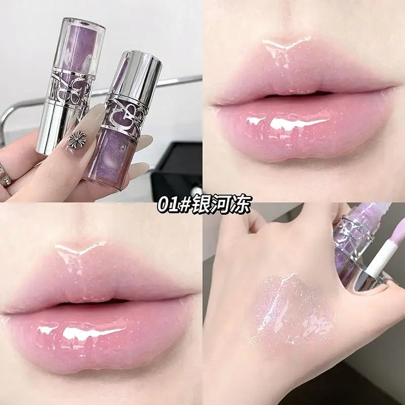 Clear Glass Gray Coffee Shine Lip Gloss Mirror Watery Moisturize Plumper Long Lasting Lip Tint Juicy Lip Oil Gloss Stain Makeup