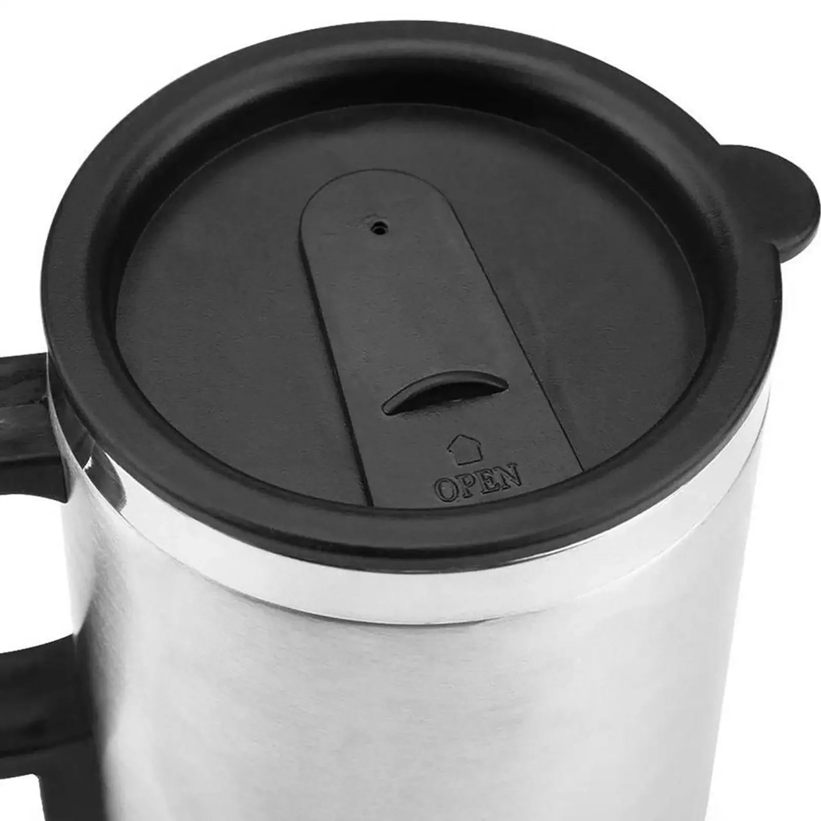 Car Electric Heating Cup 12V Stainless Steel Thermos 450ml USB Heated Mug For Outdoor Travel Camping Coffee Tea Warm Accssories