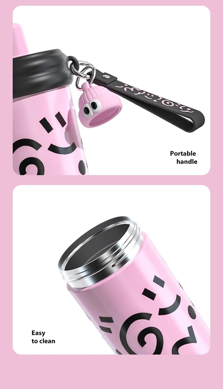 COOKER KinG Thermos Water Bottles Stainless Steel Thermal Straw Cup Tumbler Keep Cold and Hot Travel Mug Home Office Drinkware