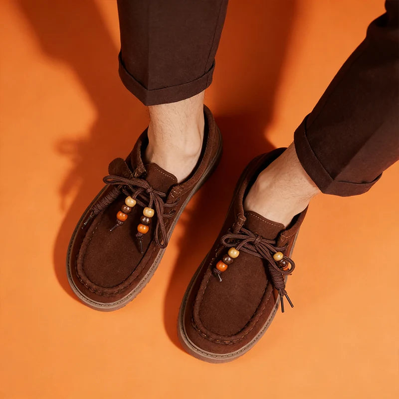 Men's Loafers and Slip-on Suede Leather Shoes Man Fashion 2026 Walking Sneakers Lightweight Driving Shoes Zapatillas De Hombre